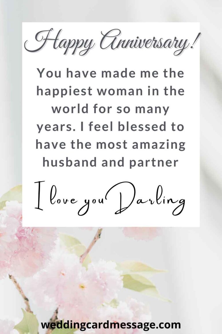 Happy Anniversary Wishes for your Husband - Wedding Card Message